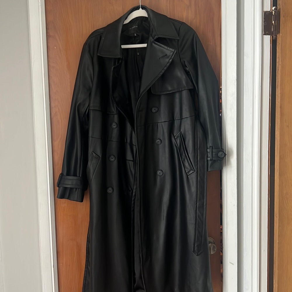 Dynamite leather trench worn once